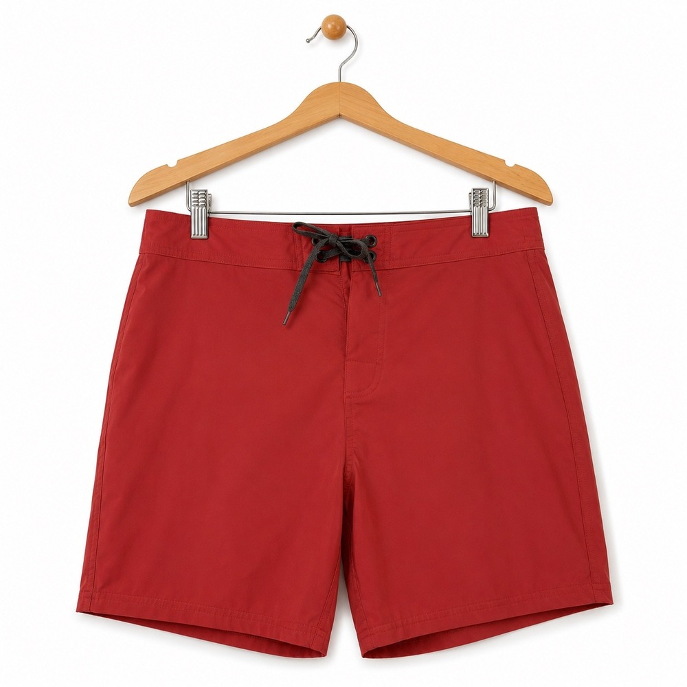 Prana Mens Red Board Shorts Swim Trunks Size 34 Lace Up Front Beach Surf
